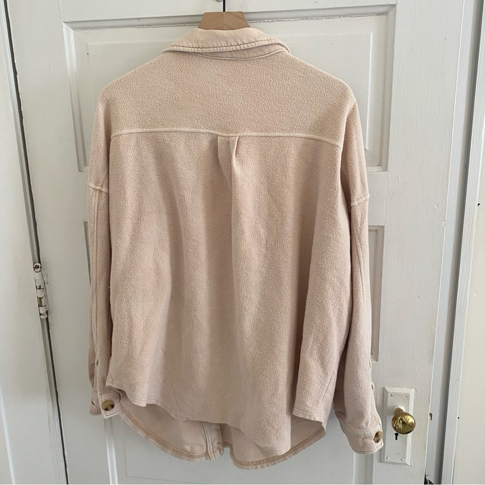 ultra flirt light pink medium weight oversized button up shirt size 2x - Picture 2 of 7